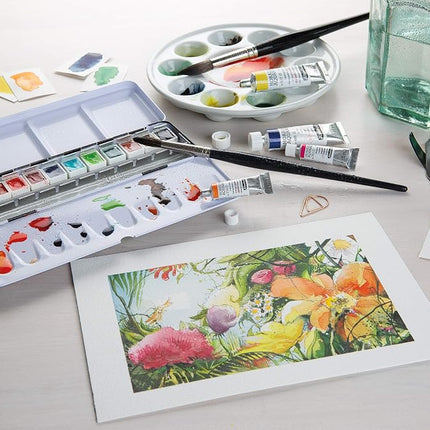 Schmincke - HORADAM® AQUARELL - finest artists' watercolours, 655 Yellow Ochre, 14 655 044, 1/2 pan