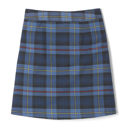 French Toast Girls' Adjustable Waist Two-tab Pleated-Front Scooter, Blue & Red Plaid, 6