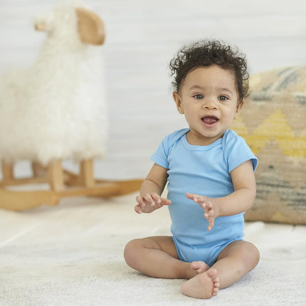 Gerber baby-boys 5-pack Solid Onesies Bodysuits, Blue, 0-3 Months