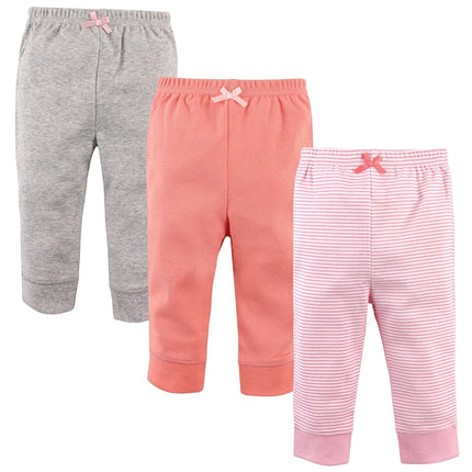 Luvable Friends Baby Boys' Cotton Pants, Stripe Light Pink Coral, 18-24 Months