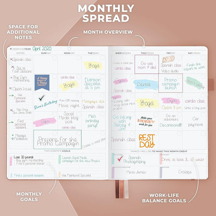 Clever Fox Planner PRO Hourly, Undated Weekly & Monthly, Dark Terracotta