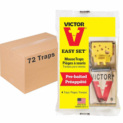 Victor Easy Set Mouse Trap - 18 Pack (72 Total Tra