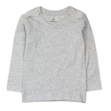 HonestBaby Unisex Baby Multipack Long Sleeve T-Shirts Tee 100% Organic Cotton, Gray Ombre, 18 Months