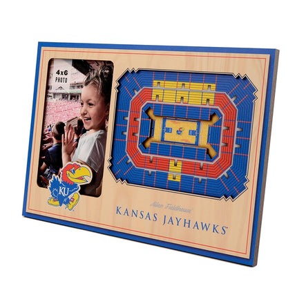 YouTheFan NCAA Kansas Jayhawks Marco de fotos 3D StadiumView - Allen Fieldhouse, 12" x 8"
