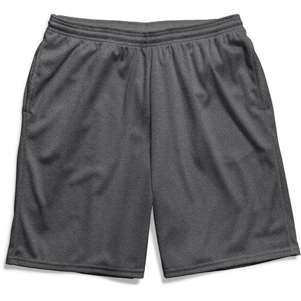 Hanes Sport Men's Mesh Pocket Shorts, Men’s Performance Gear Shorts, Men’s Athletic Shorts, 9" Inseam, Railroad Gray, XX-Large