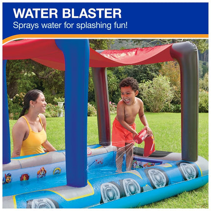 SwimWays Paw Patrol Deluxe Inflatable Pool, Above Ground Pool with Canopy and Fast Inflation for Kids Aged 3 & Up