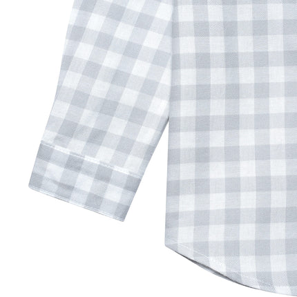 Camisa a cuadros de manga larga con botones para bebés y niños pequeños Gerber, a cuadros grises, 24 meses
