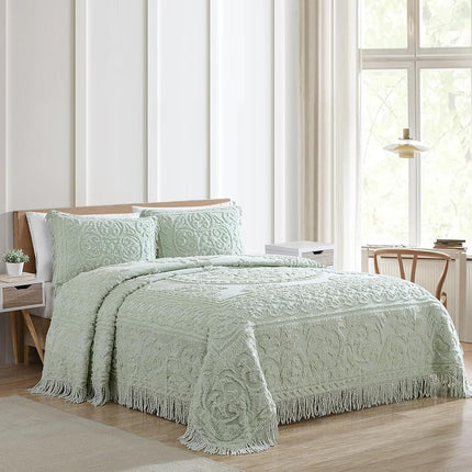 Beatrice Home Fashions Medallion Chenille Throw Pillow Case King Sage