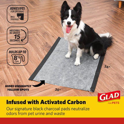 Glad for Pets Activated Carbon Puppy Training Pads | Puppy Pads for Dogs, Super Absorbent and Leak Proof Puppy Pee Pads, Giant Sized Dog Training Pads, 144 Count