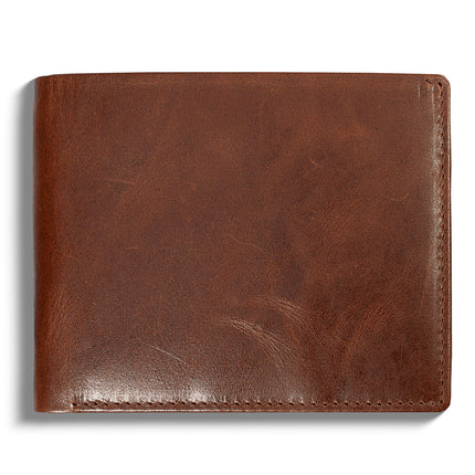 RFID Bifold Leather Wallet For Men with Flip Up ID