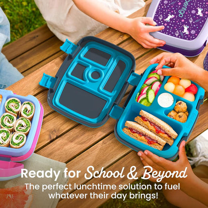 Bentgo® Kids Prints Leak-Proof, 5-Compartment Bento-Style Kids Lunch Box - Ideal Portion Sizes for Ages 3-7, Durable, Drop-Proof, Dishwasher Safe, & Made with BPA-Free Materials (Space)