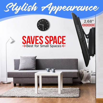 Support mural inclinable pour téléviseur - Support mural universel robuste pour téléviseur à écran plat - Fixe les téléviseurs à écran plat LED/LOLED et Plasma de 26 à 52" - Inclinaison moyenne, fixation VESA, capacité de poids de 110 lb