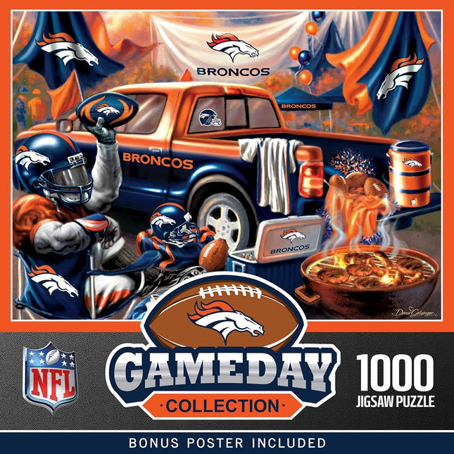 MasterPieces - 1000 Piece Jigsaw Puzzle, NFL Denver Broncos, Fun for Adults and Family, Non-Glare Finish, 19.25"x26.75"