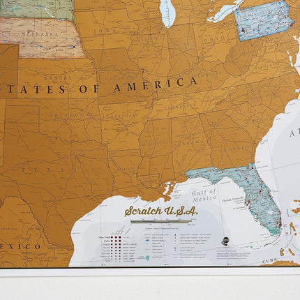 Maps International Scratch Off Map of The US – USA Wall Map – Scratch Off – Detailed Cartography - US States - National Parks - 36 x 24