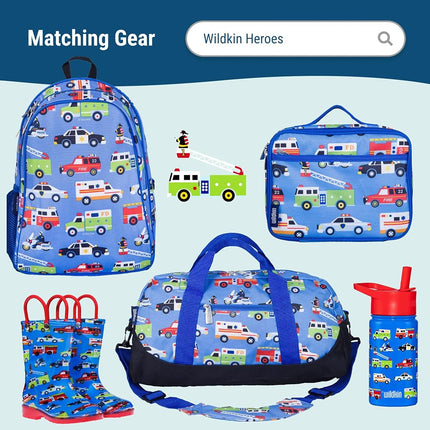 Wildkin Modern Nap Mat for Kids – Soft Cozy Cotton Blend with Pillow & Elastic Straps, Ideal for School & Travel - Heroes