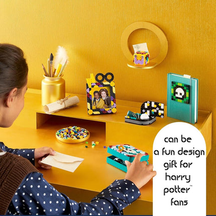 LEGO DOTS Hogwarts Desktop Kit 41811, DIY Harry Potter Back to School Accessories and Supplies, Desk Decor Items and Patch Sticker, Crafts Toys, Great Easter Gift for Kids