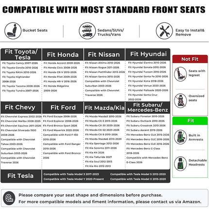 Black Panther 1 Pair Luxury Faux Leather Car Seat Covers Front Bottom Seat Cushion Covers, Anti-Slip and Wrap Around The Bottom, Fit 95% of Vehicles - Black