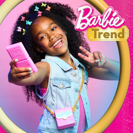 Coffret Téléphone Barbie Tendances Sons et Lumières, 4 Pièces, Téléphone Jouet Interactif, Portefeuille Jouet, Déguisement et Jeu d'Imitation, Jouet pour Enfants à Partir de 3 Ans par Just Play