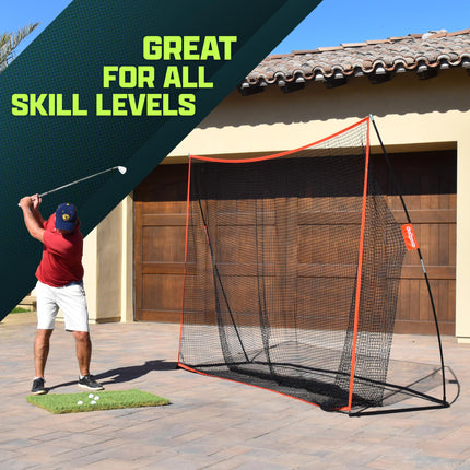 GoSports 10 ft x 7 ft Golf Practice Hitting Net - Personal Driving Range for Indoor or Outdoor Practice