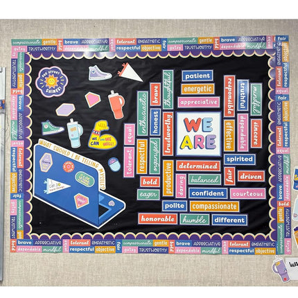 Carson Dellosa We Stick Together 52-Piece Pre-Punched Motivational Bulletin Board Set, 50 Positive Sayings and Reproducible Activity for Kids, Bulletin Board, White Board, Cork Board, Classroom Décor