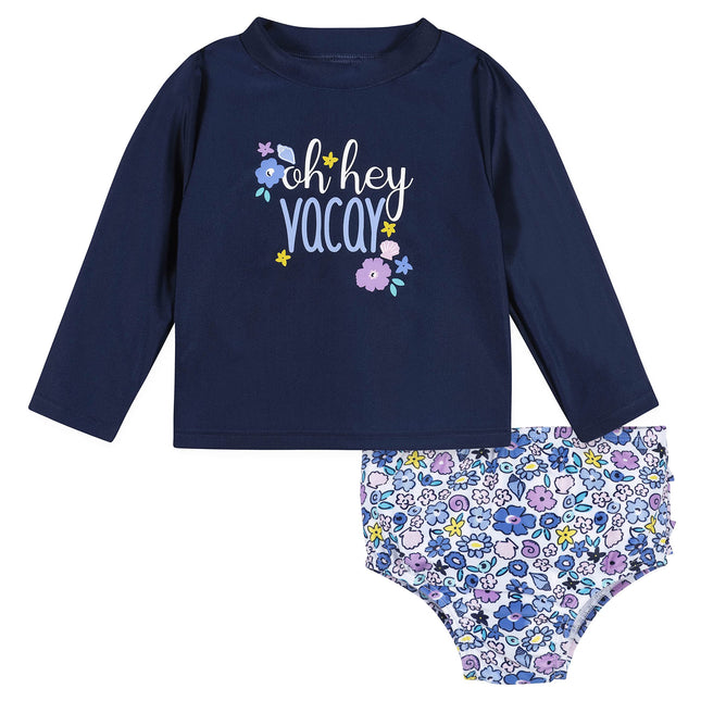 Gerber Girls' Baby Toddler Long Sleeved Rashguard 