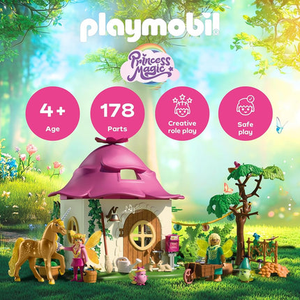 Playmobil 71838 - Fairy Home with Golden Unicorn 178 Pieces – Fantasy Unicorn Magic Playset for Kids 4–10 Years
