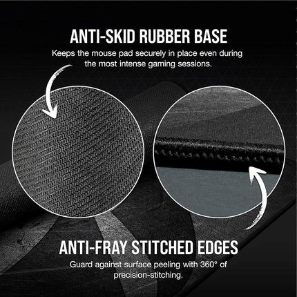 Corsair MM300 PRO Premium Spill-Proof, Stain-Resistant Cloth Gaming Mouse Pad (36 x 30 cm Surface, Micro-Weave Fabric, 3 mm Thick Plush Rubber, Durable Anti-Fray Edges) Medium, Black/Grey