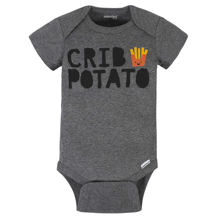 Onesies Brand baby-boys 8-pack Short Sleeve Mix & Match Bodysuits, Grey Hungry, 3-6 Months