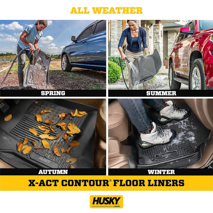 Husky Liners convient aux tapis de sol de 2e rangée X-act Contour Toyota Highlander 2014-19, noir, 52641