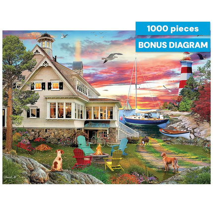 Buffalo Games – 1000 Piece David Maclean My Ocean Hideaway Jigsaw Puzzle Colorful Puzzle for Adults – Precision-Cut Pieces, Beautiful Artwork, and Hours of Relaxing Fun