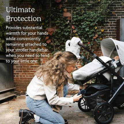 UPPAbaby CozyHandmuff - Easily Attaches to Stroller Handlebars - Ultra-Plush, Weather-Proof Hand Protection - Owen (Mocha Mélange)