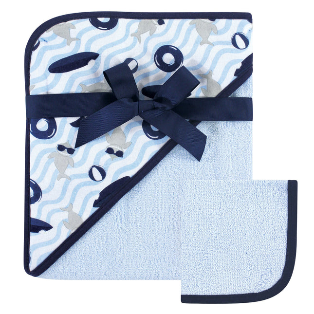 Hudson Baby Unisex Baby Cotton Hooded Towel and Wa