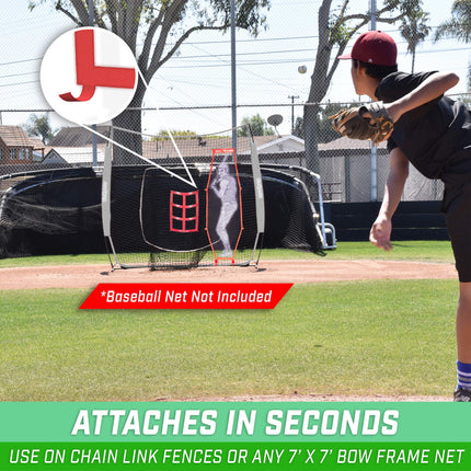 GoSports Baseball & Softball Pitching Kit - Practice Accuracy Training with Strike Zone & XTRAMAN Dummy Batter,Red