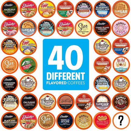 Two Rivers Flavored Sampler Pack Single Cup Coffee for Keurig K-Cup Brewers, 40 Count