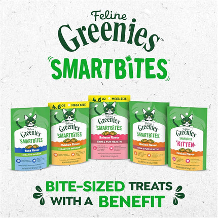 FELINE GREENIES SMARTBITES HEALTHY INDOOR Natural Treats for Cats, Tuna Flavor, 2.1 oz. Pouch