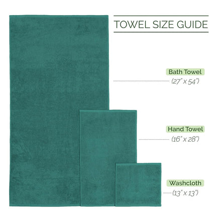 Elegant Comfort Luxury 6-Piece 100% Turkish Cotton Jacquard Braided Textured Premium Hotel Quality Towel Set– Soft and Absorbent, Includes 2 Bath Towels, 2 Hand Towels and 2 Washcloths, Turquoise