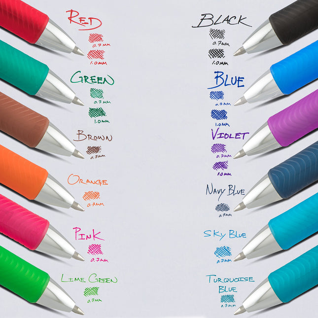 EnerGel RTX Retractable Liquid Gel Pen Medium Line 8/Pkg-Assorted