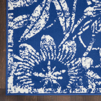 Nourison Whimsicle Floral Navy 6' x 9' Area Rug, Easy Cleaning, Non Shedding, Bed Room, Living Room, Dining Room, Kitchen (6x9)