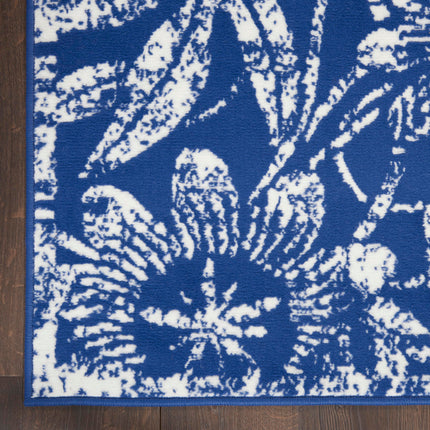 Nourison Whimsicle Floral Navy 6' x 9' Area Rug, Easy Cleaning, Non Shedding, Bed Room, Living Room, Dining Room, Kitchen (6x9)