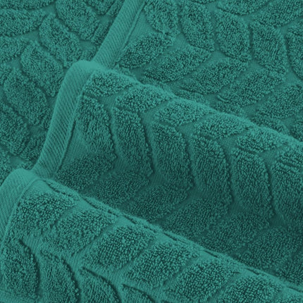 Elegant Comfort Luxury 6-Piece 100% Turkish Cotton Jacquard Braided Textured Premium Hotel Quality Towel Set– Soft and Absorbent, Includes 2 Bath Towels, 2 Hand Towels and 2 Washcloths, Turquoise