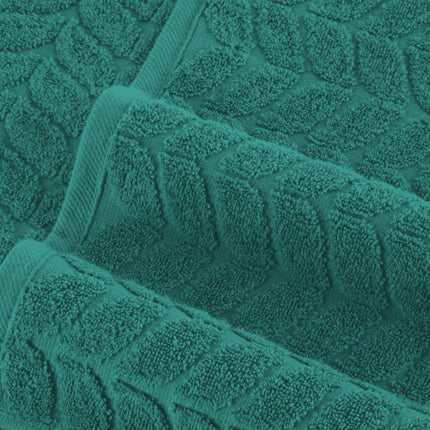 Elegant Comfort Luxury 6-Piece 100% Turkish Cotton Jacquard Braided Textured Premium Hotel Quality Towel Set– Soft and Absorbent, Includes 2 Bath Towels, 2 Hand Towels and 2 Washcloths, Turquoise