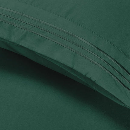 Elegant Comfort Luxury 4-Piece Bed Sheet Set - Luxury Bedding 1500 Premium Hotel Quality Microfiber, Wrinkle Resistant Cool & Breathable, Easy Elastic Fitted, Queen, Hunter Green