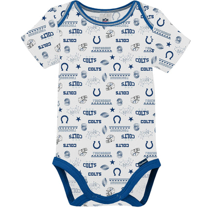 Gerber Unisex Baby Standard NFL 3 Pack Short Sleeve Onesie Bodysuit, Team Color, 6-12 Months