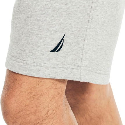 Nautica Mens Soft Cotton Fleece Jogger Gym Active Sweat Shorts, Gris Ahumado., Grande