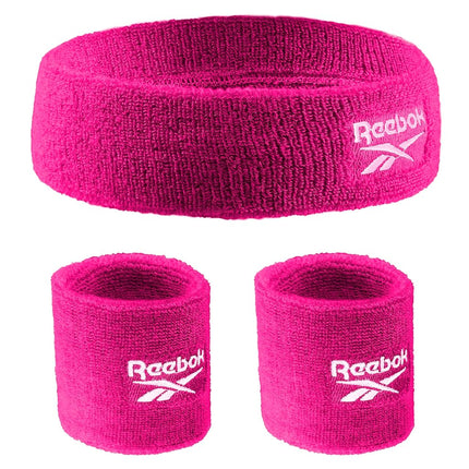 Juego de 3 bandas atléticas unisex – Diadema de 2.25 pulgadas y muñequeras de 3.25 pulgadas con tecnología Stay Dry, tela de rizo que absorbe la humedad | Accesorios de fitness de calidad para una comodidad activa-Reebok