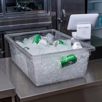 Carlisle FoodService Products Storplus Food Container Storage Container with Stackable Design for Storage, 12.5 Gallons, Clear, (Pack of 4)