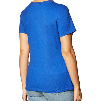 Hanes Women's Perfect-t Crewneck T-Shirt, Lightweight Cotton Short Sleeve Tee, Deep Royal, XXL