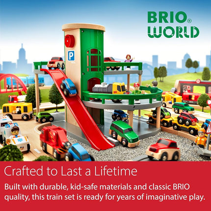BRIO World Battery Operated Action Train – Motorised Wooden Railway Engine for Kids Age 3 Years and UP, Compatible with All BRIO Wooden Train Sets