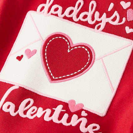 Camisetas de manga larga bordadas con gráficos para niñas y bebés de Gymboree, San Valentín de papá, 12