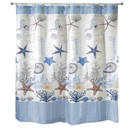Avanti Linens - Fabric Shower Curtain, Nautical Ba